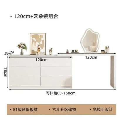 Luxury Dressing Table Drawer White Makeup Mirror Corner Desk Dresser Table Cabinet Organizers Storage Penteadeira Home Furniture