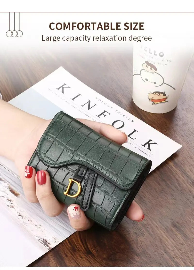 Women Luxury Card Holder Short Walet MiniPU Letter Wallet Multi Card Card Holder SmalMulti Functiona Clutch Bag