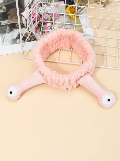 Cute Animal Ears Headbands with Fluffy Ball Soft Coral Fleece Elastic Hair Band For Women Washing Face Makeup Cosmetic