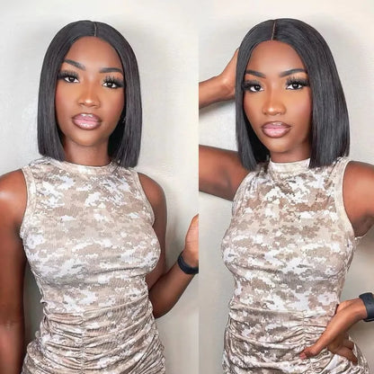Raw Hair Vietnamese 250 Density 100 Human Hair Lace Frontal Wigs Straight Natural Black 13x6 Bob Wig Lace Front Human Hair Wigs