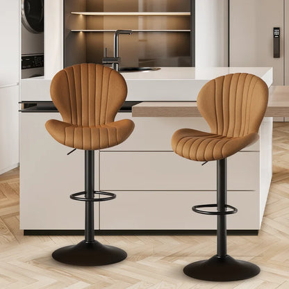Living Room Chairs  2 Pcs Set Dining Chair Backrest Bar Stools Luxury Modern Soft Bag Stool Adjustable Height Rotating Kitchen Home Furniture