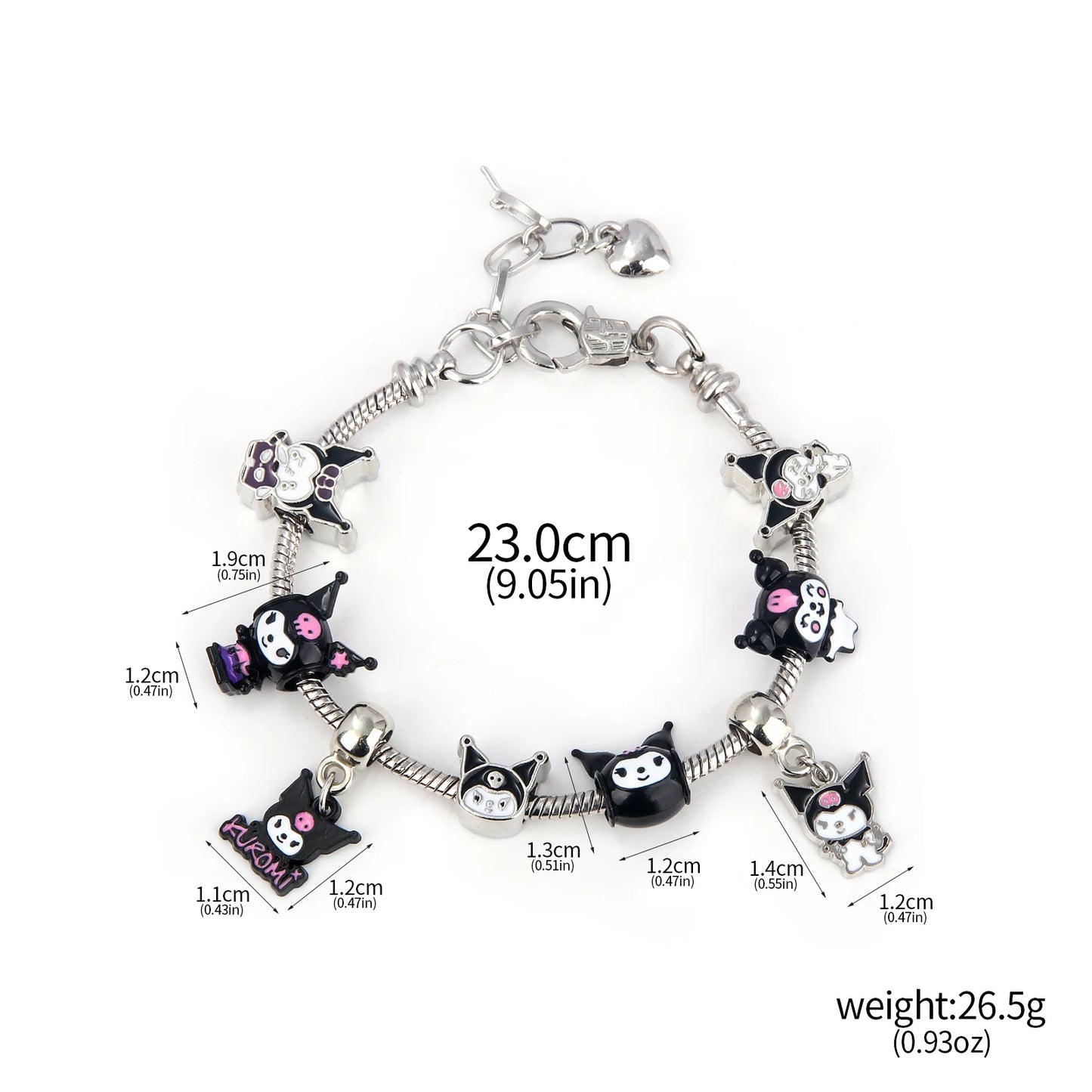 Kawaii Sanrio Pink Hello Kitty Melody Bracelet Pendant Girl Detachable DIY Bracelet Fans Gift Cosplay Props For Women Jewelry