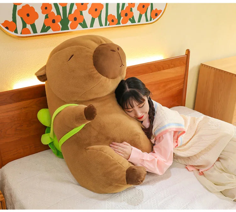 Super Cute Capybara With Turtle Backpack Capibara Plush Doll Giant Kawaii Stuffed Animal Doll Children Kids Birthday Gift Toys