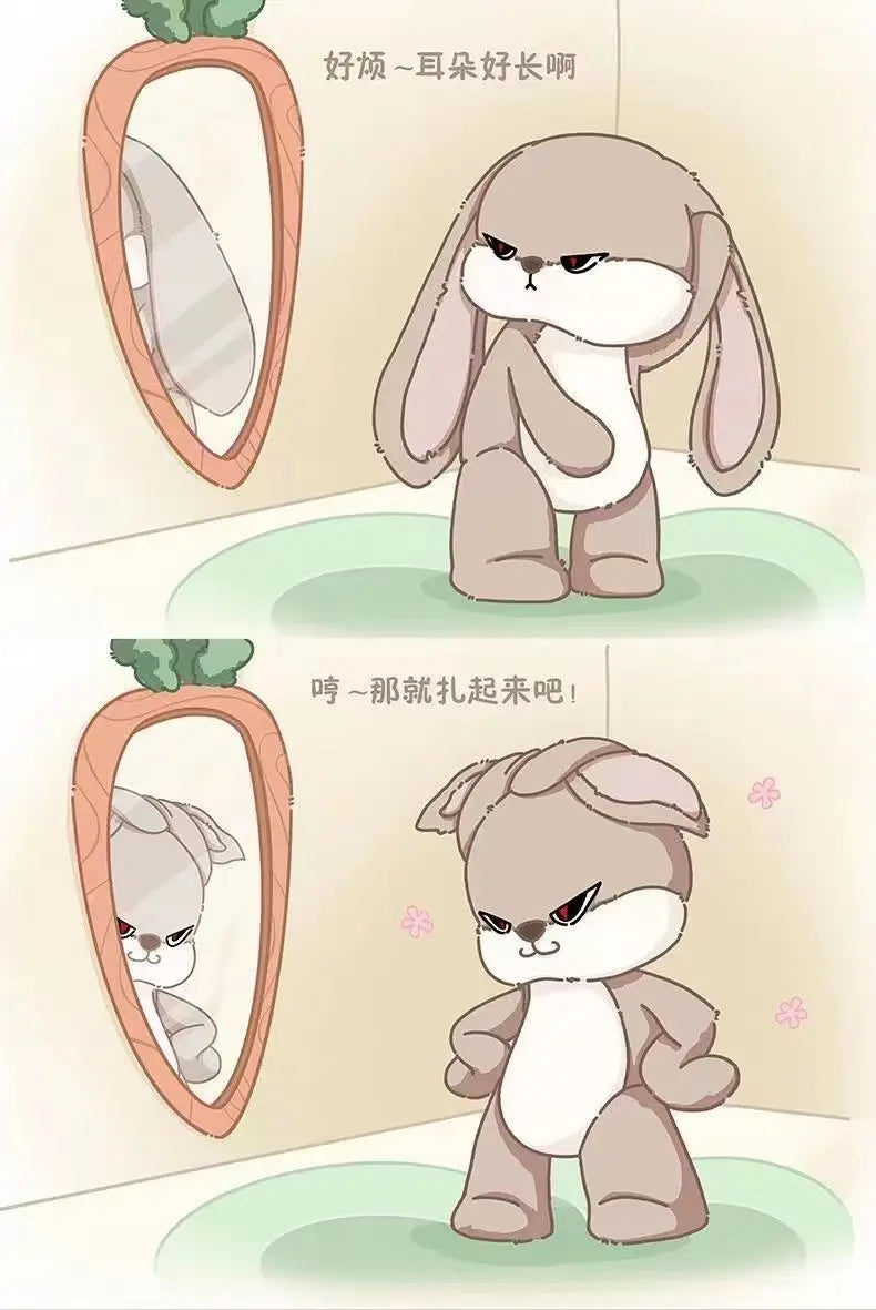 Large Size Angry Rabbit Plush Toy Cute Animal Plushie Doll Kawaii Stuffed Soft Toys Model Room Decor Birthday Gifts