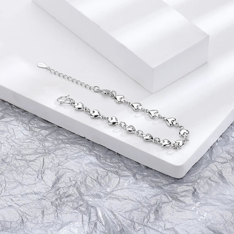 VENTFILLE 925 Sterling Silver Diamond-Studded Butterfly Bracelet Women's Fashion Temperament Flower Adjustable Bracelet