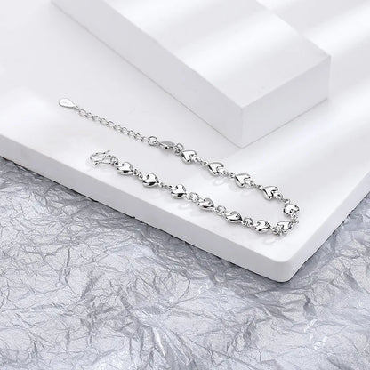 VENTFILLE 925 Sterling Silver Diamond-Studded Butterfly Bracelet Women's Fashion Temperament Flower Adjustable Bracelet