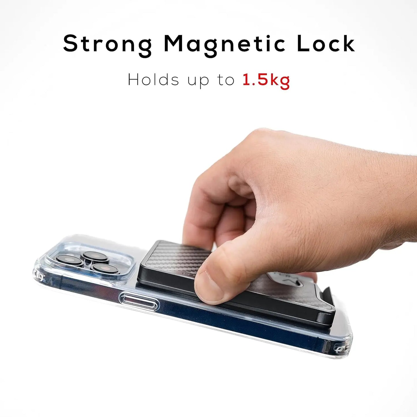 Magnetic Wallet with RFID Blocking, for MagSafe Wallet with Card Holder, Heavy Duty Magnetic Phone Wallet