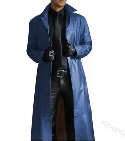 PU Leather Coat Men Jacket Spring Fall Winter Top Slim Korean Streetwear Gothic Moto Biker Punk Outwear Abrigos Mujer Invierno