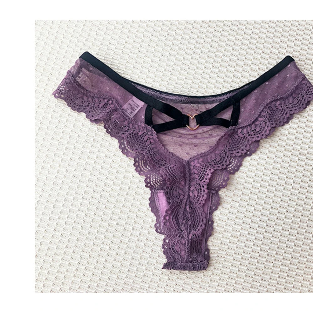 Sexy Lace Panties Women Transparent Low-Waist Underpant Hollow Out Thong for Female Briefs Seamless G-String Underwear Lingerie