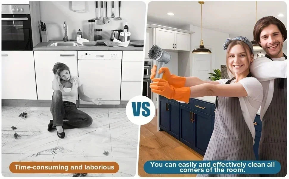 6-in-1 Electric Cleaning Brush Home Appliances Wireless Electric Floor Scrubber Replaceable Brush Head Bathroom Kitchen