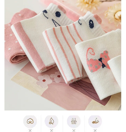 5 Pairs Lolita Japanese Woman Cute White Short Socks Set Girl Spring Summer Sweet Ruffle Lovely Cotton Socks For Women