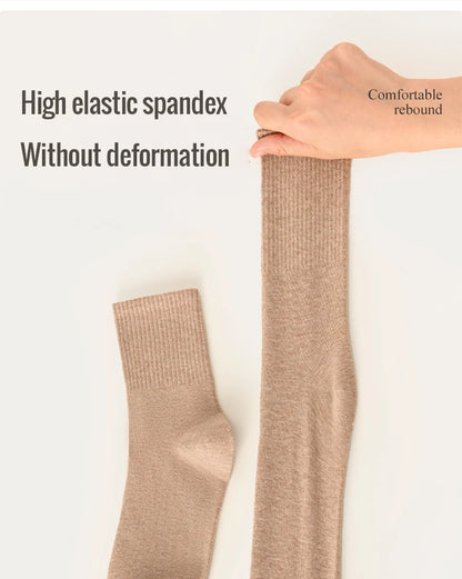 HSS 95% Combed Cotton Socks Men Business Dress Long Socks Casual Solid Color Spring Summer Black White Unisex Socks Comfortable