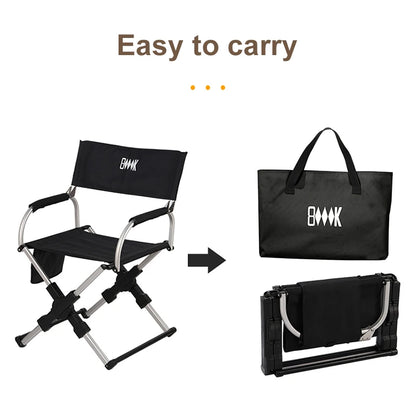 Outdoor Foldable Director's Chair Camping Beach Fishing Chair Aluminum Alloy Travel Hiking Picnic Seat Travel Furniture