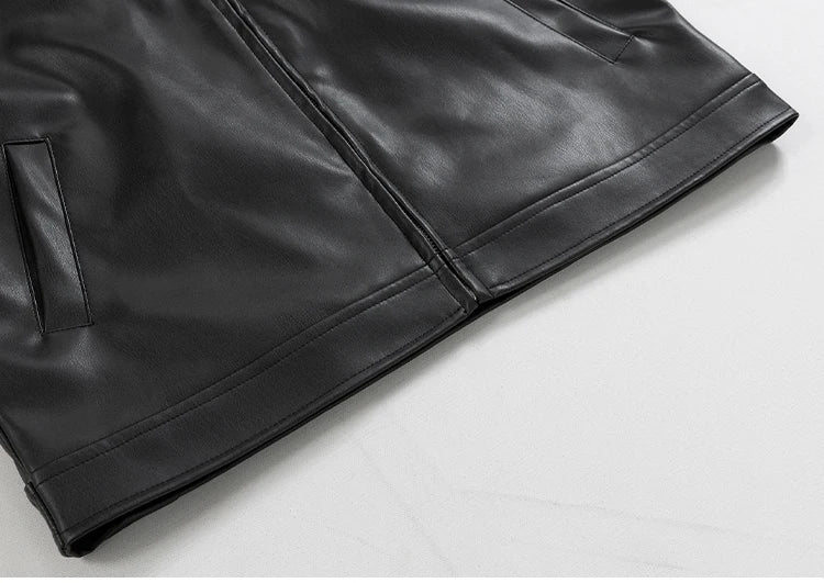 Mauroicardi Spring Autumn Cool Luxury Short Black Soft Light Pu Leather Jacket Men Zipper Casual Mens Jackets and Coats Fashion