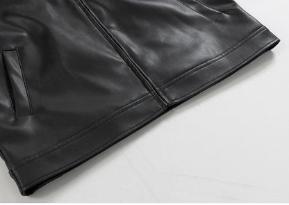 Mauroicardi Spring Autumn Cool Luxury Short Black Soft Light Pu Leather Jacket Men Zipper Casual Mens Jackets and Coats Fashion