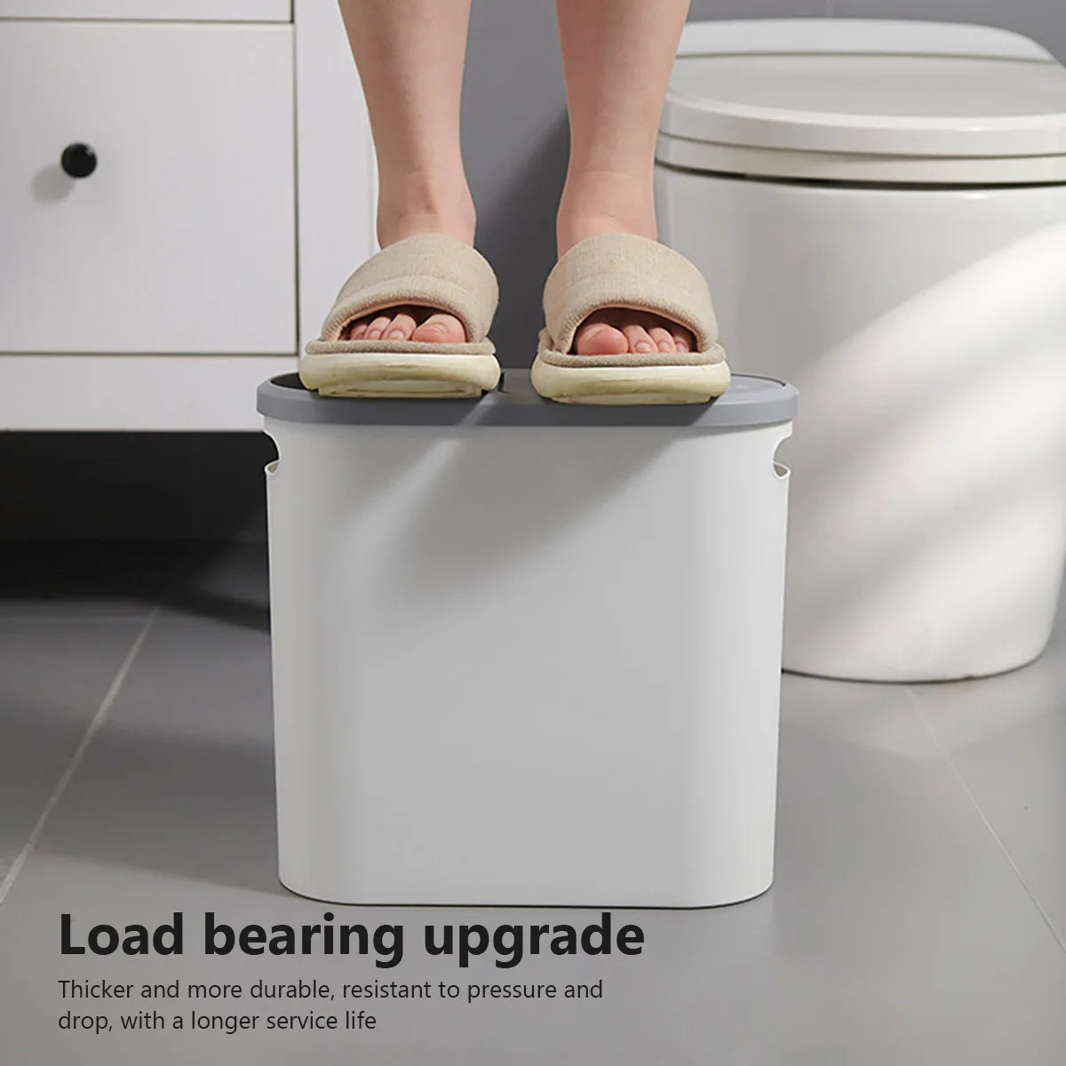 Home Trash Can with Lid Large Capacity Bathroom Garbage Bin Room Creative Press Type Gap Bin Kitchen Plastic Basket Garbage Can