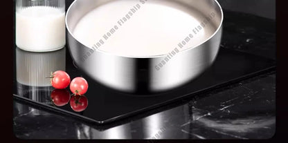 316 Stainless Steel Frying Pan Deepened Wok Non-Stick Skillets Steak Gas Stove Induction Cooker Universal Pan Kitchen Cookware