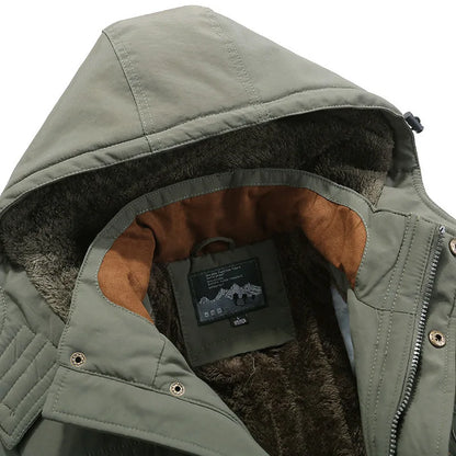 Mens Padded Clothes Velvet Thickened Winter Loose Casual Middle-aged Multi-bag Padded Jackets Cold-resistant Padded Clothes