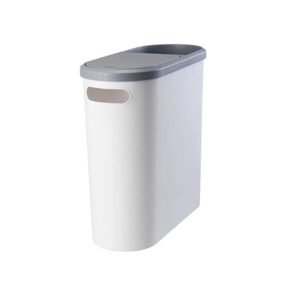 Home Trash Can with Lid Large Capacity Bathroom Garbage Bin Room Creative Press Type Gap Bin Kitchen Plastic Basket Garbage Can