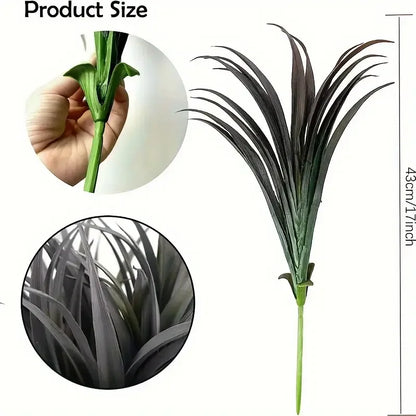 1/4 pieces, UV resistant outdoor artificial plants - tall grass, tropical flowers and shrubs - perfect for year-round and indoor
