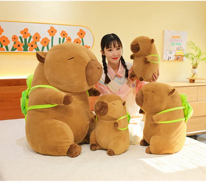 Super Cute Capybara With Turtle Backpack Capibara Plush Doll Giant Kawaii Stuffed Animal Doll Children Kids Birthday Gift Toys