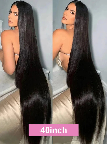 300% High Density 40 46 Inch Bone Straight 13x6 HD Lace Front Wigs Human Hair Brazilian 13x4 360 Full Lace Frontal Wig Pre Pluck