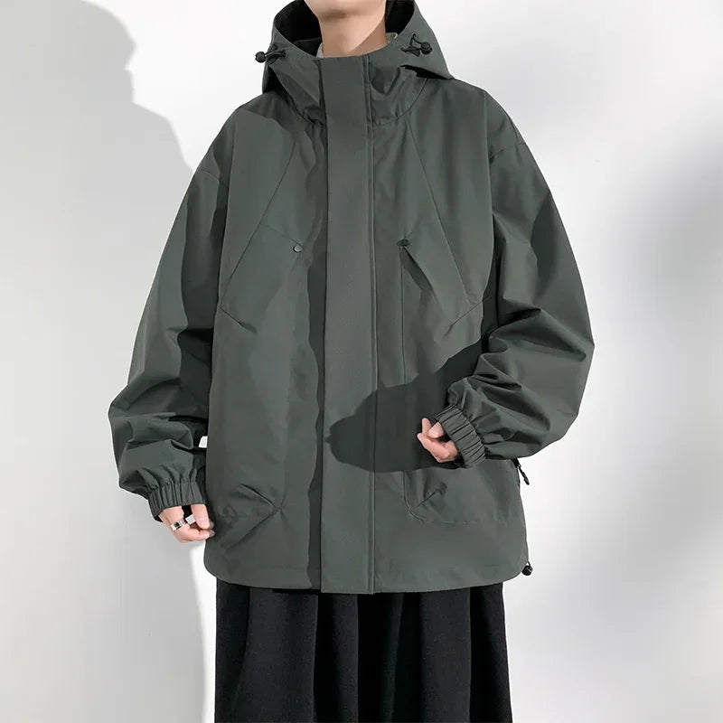 New Camping Jacket Men Windbreak Coat Plus Size 8XL Fashion Casual Waterproof Jacket Male Solid Color Outerwear Big Size