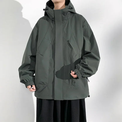 New Camping Jacket Men Windbreak Coat Plus Size 8XL Fashion Casual Waterproof Jacket Male Solid Color Outerwear Big Size