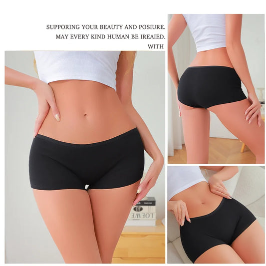 Women's Seamless Panties Sports Boxers Underwear Female Solid Color Comfortable Briefs Cozy Lingerie Intimate Underpants S-XL