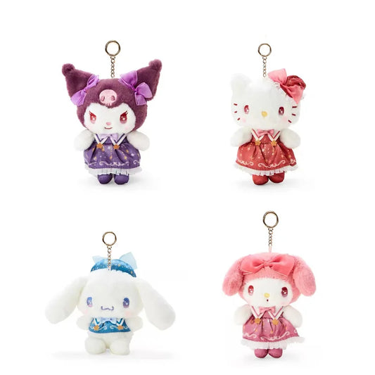 12cmSanrio Cartoon Kawaii My Melody Kuromi Cinnamoroll Kt Cat Purin Dog Plush Toy Anime Stuffed Animals Keychains Small Pendant