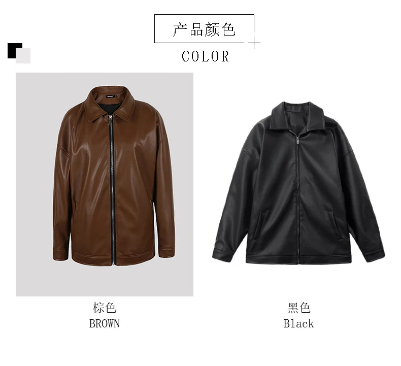 Mauroicardi Spring Autumn Cool Luxury Short Black Soft Light Pu Leather Jacket Men Zipper Casual Mens Jackets and Coats Fashion
