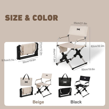 Outdoor Foldable Director's Chair Camping Beach Fishing Chair Aluminum Alloy Travel Hiking Picnic Seat Travel Furniture