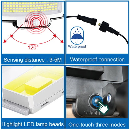 New 366LED Solar Outdoor Lights Solar Powered Security Light Motion Sensor 234LED Wall Light IP65 Waterproof Garden