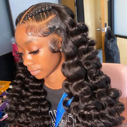 HD 13x6 Loose Nature Wave Lace Front Human Hair Wigs 250% Transparent 30 40 Inch 13x4 360 Full Deep Water Wave Lace Frontal Wig