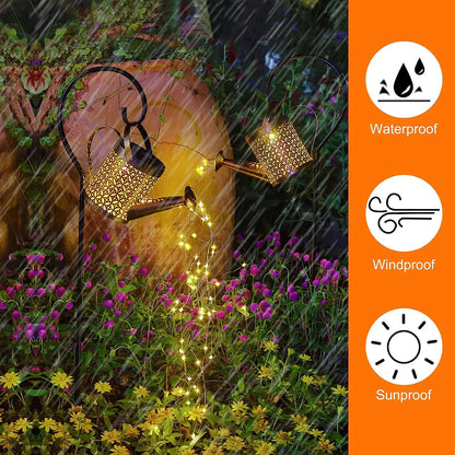1pc Solar Watering Can with Lights,Solar Lanterns Outdoor Hanging Waterproof Garden Decor,Solar Garden Lights Yard Decorations