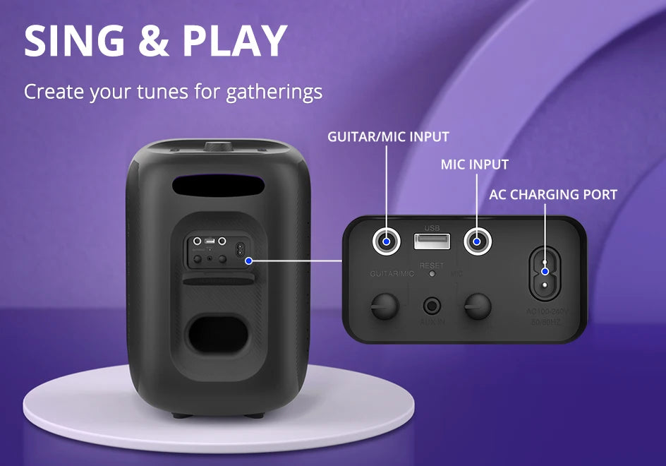 Tronsmart Halo 200 Speaker Bluetooth Speaker with 3 Way Sound System, 120W, Built-in/Wired Mic, Guitar Input, APP Control