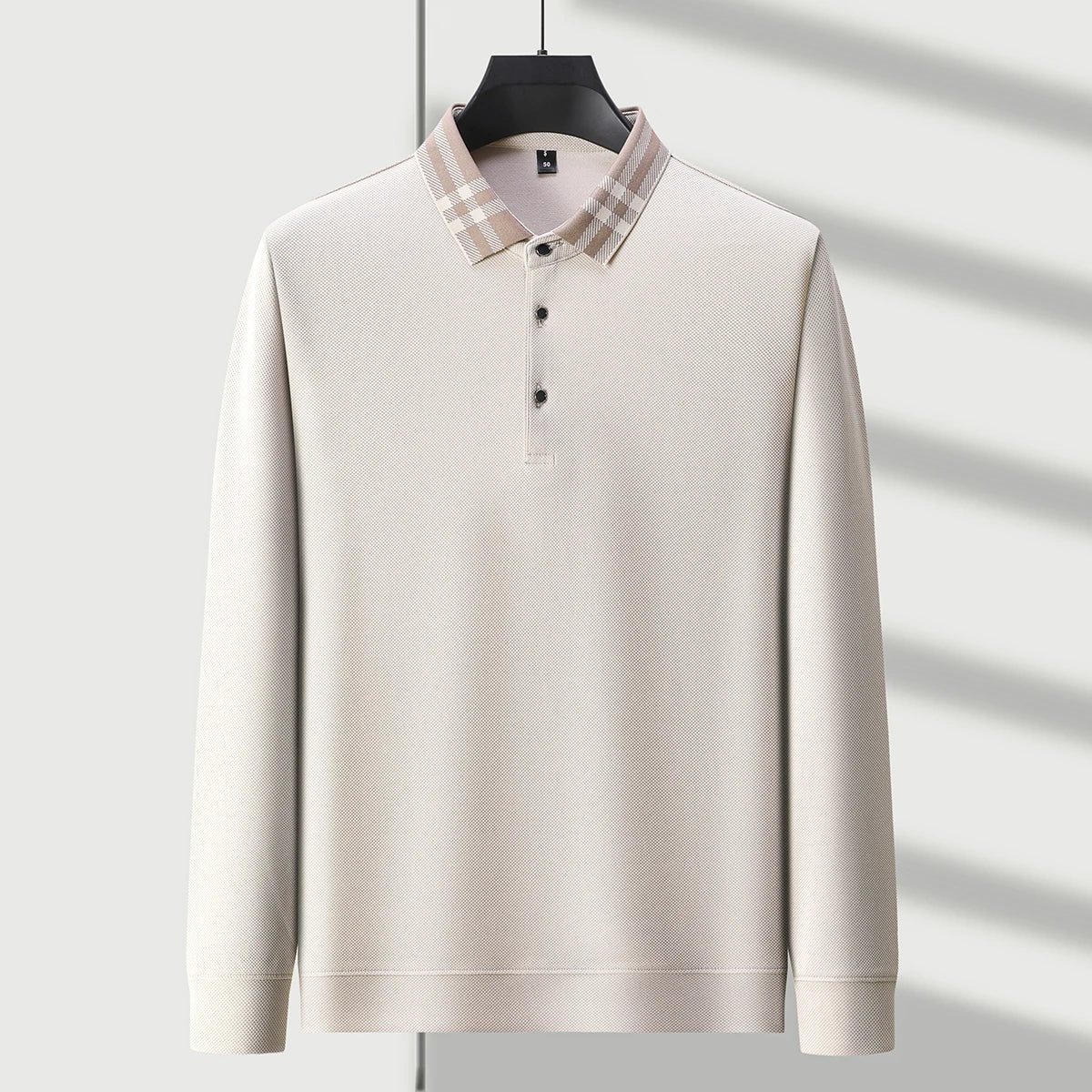Light luxury brand polo shirt long sleeved spring and autumn new style comfortable and breathable casual striped lapel T-shirt