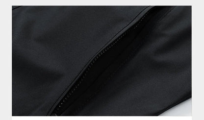 Windbreakers Men Hooded Jacket Zipper Coat Cargo Waterproof Black Bomber Camping Loose Thin Softshell Hooded Hiking Jacket