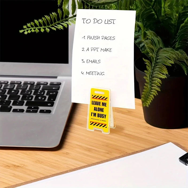 Acrylic Desk Sign "Leave Me Alone, I'm Busy" - Humorous Office Decor, Unisex Gift For Coworkers, Versatile Room Decor