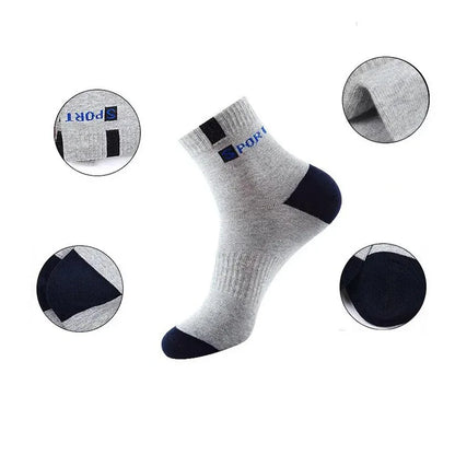 10pairs Breathable Cotton Sports Stockings Men Bamboo Fiber Autumn and Winter Men Socks Sweat Absorption Deodorant Business Sox