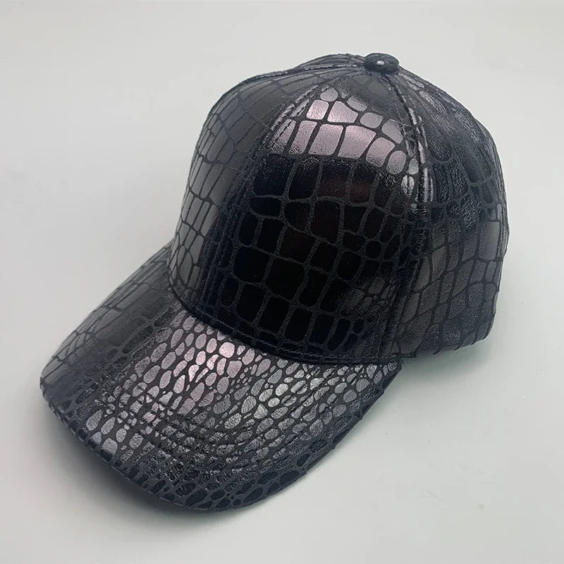 Cool Kpop Serpentine Letter Vegan leather Men Women Baseball Hats Cotton Fashion Breathable Streetwear Funny Sport Hip Hop Caps