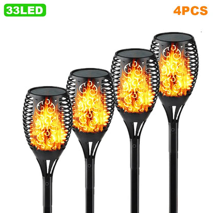 12/33/96 LED Solar Torch Light Lawn Garden Plug in Light Outdoor Courtyard Waterproof Induction Decoration Landscape Flame Light