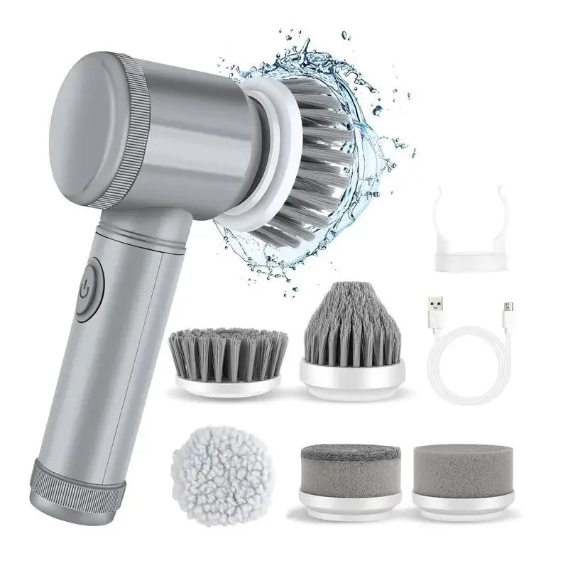6-in-1 Electric Cleaning Brush Home Appliances Wireless Electric Floor Scrubber Replaceable Brush Head Bathroom Kitchen