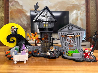 No box 21351 The Nightmare Before Christmas Model Building Blocks Hut Diy Bricks Toy Christmas Halloween Home Decoration Gifts