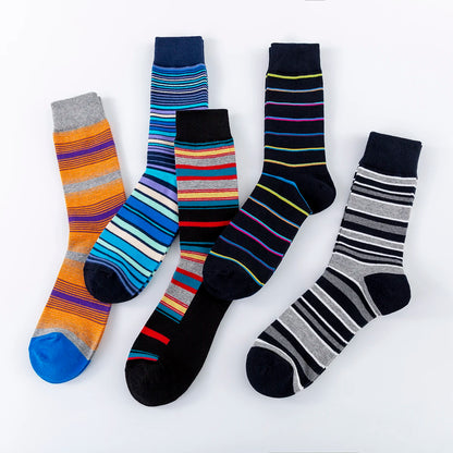 5-6 Pairs New High Quality Combed Cotton Men Socks Women Happy Fashion Novelty Skateboard Crew Casual Funny Socks for Men