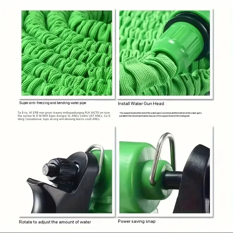 200FT Expandable High-Pressure Magic Hose 7 Water Spraying Functions Gun Durable Materials Home Garden Watering Tools