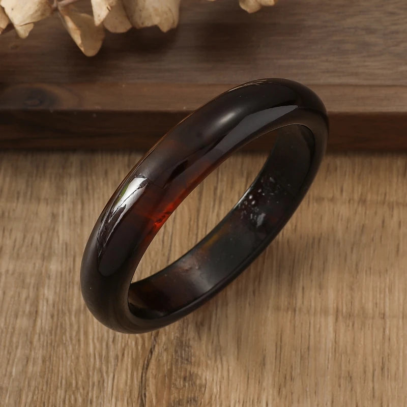 KMVEXO Vintage Punk Brown Coffee Thick Resin Acrylic Smudging Bangles Geometric Irregular Bangle Bracelets For Women Men Jewelry