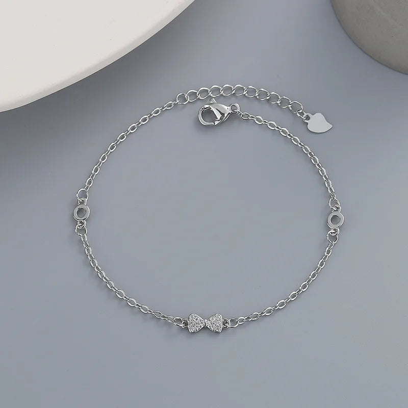 VENTFILLE 925 Sterling Silver Diamond-Studded Butterfly Bracelet Women's Fashion Temperament Flower Adjustable Bracelet