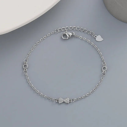 VENTFILLE 925 Sterling Silver Diamond-Studded Butterfly Bracelet Women's Fashion Temperament Flower Adjustable Bracelet