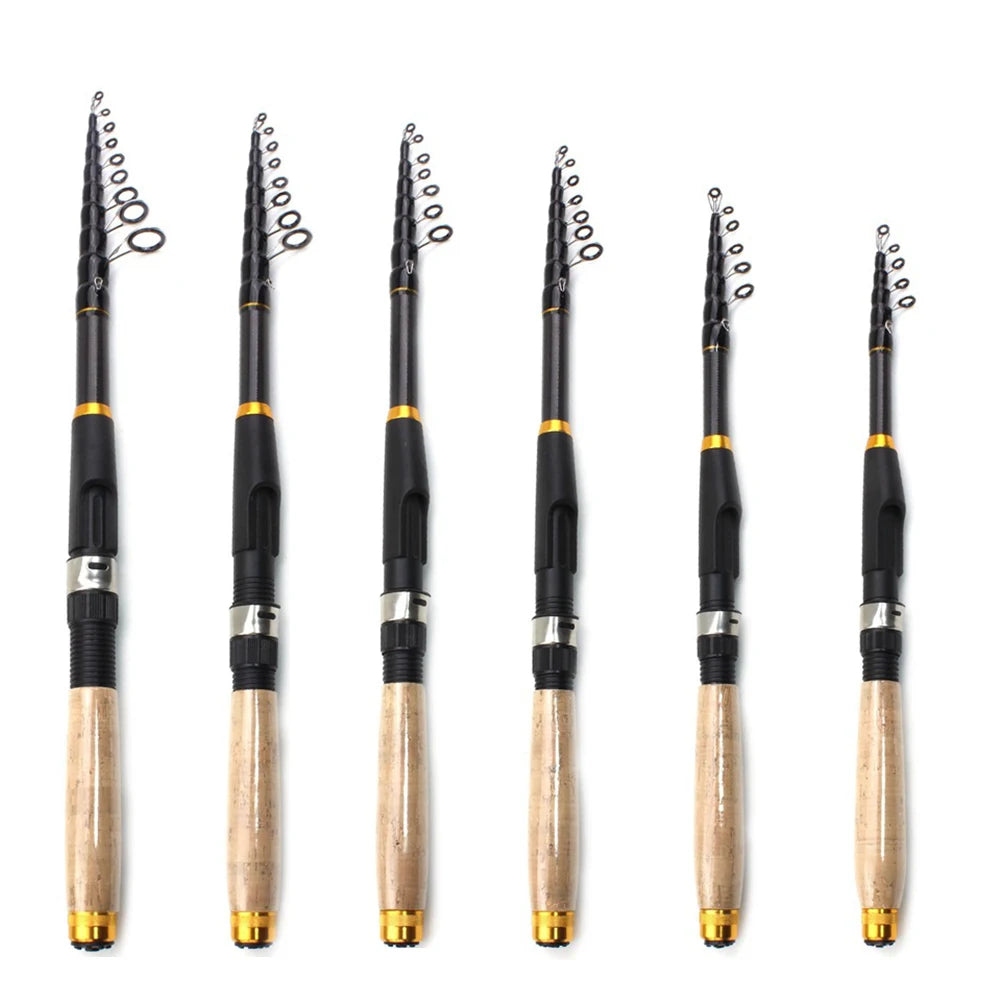 Ultrashort Telescopic Fishing Rod Multifunction Spinning Rod Carbon Fishing Fish Pole Durable Anti Slip Fishing Rod Fishing Tool